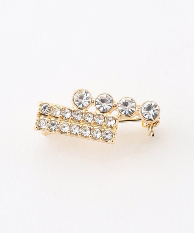 組曲 ラインアンドサークルストーンパール ブローチ ゴールド系