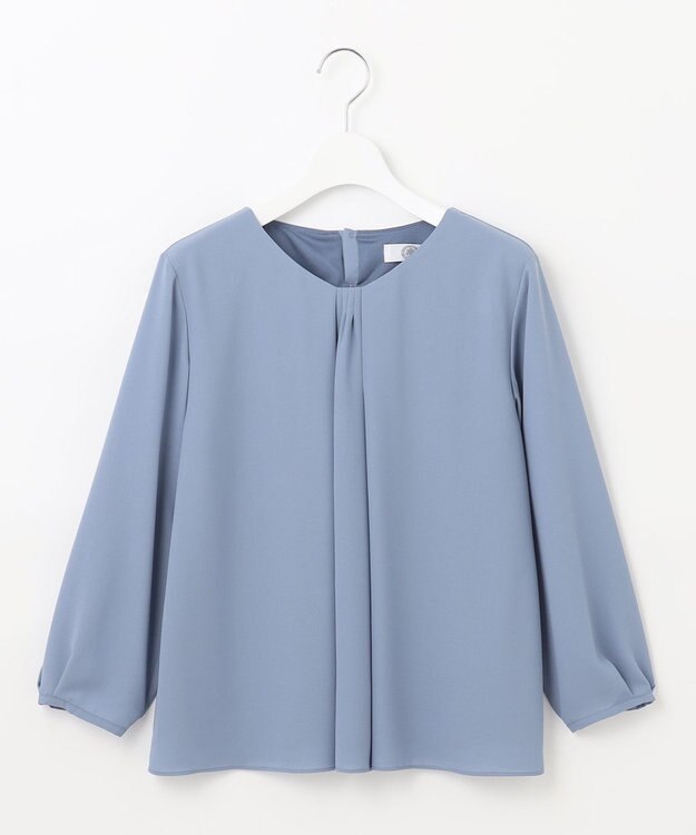 J.PRESS LADIES ストレッチジョーゼット Vネック カットソー スカイブルー系