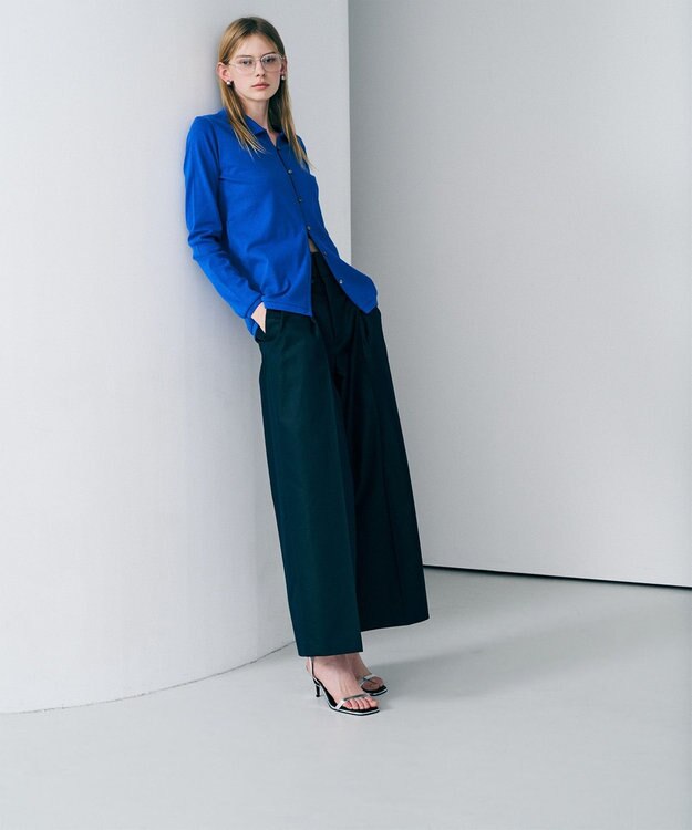 uncrave チノギャバジン ワイドトラウザー ネイビー