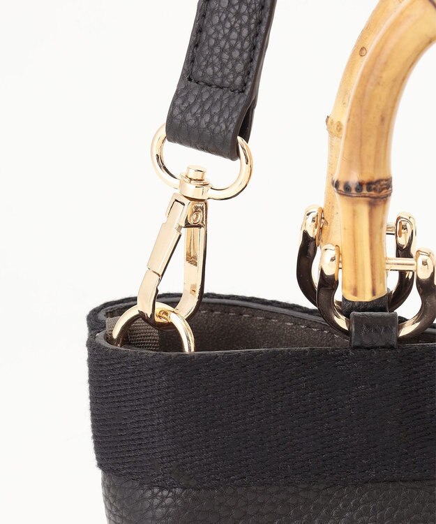 23区 バンブーハンドル ミニ ショルダーバッグ ブラック系