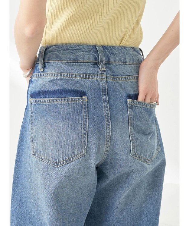 earth music&ecology サイドラインデニムパンツ Medium Indigo