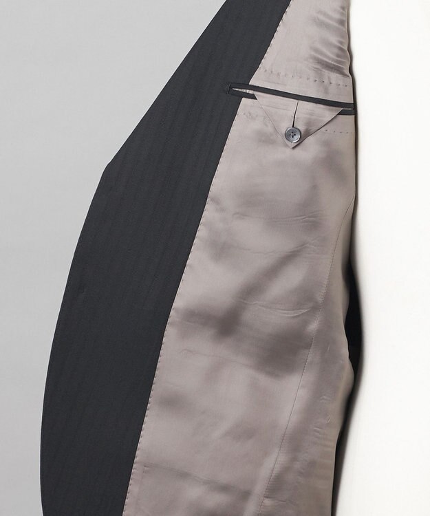 GOTAIRIKU 【御幸毛織】ドライスピナーツイルストレッチスーツ_ブラックストライプ ブラック系1