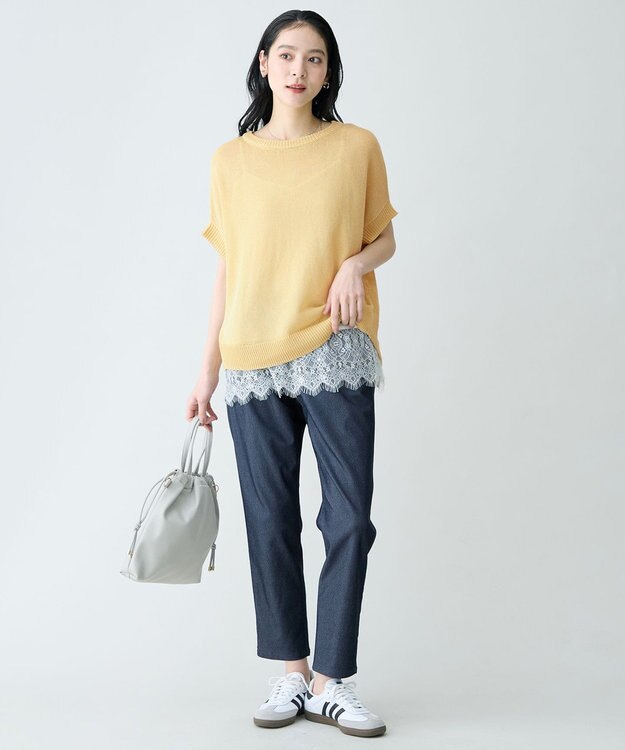 ANY ラミータッチオーバーニット イエロー