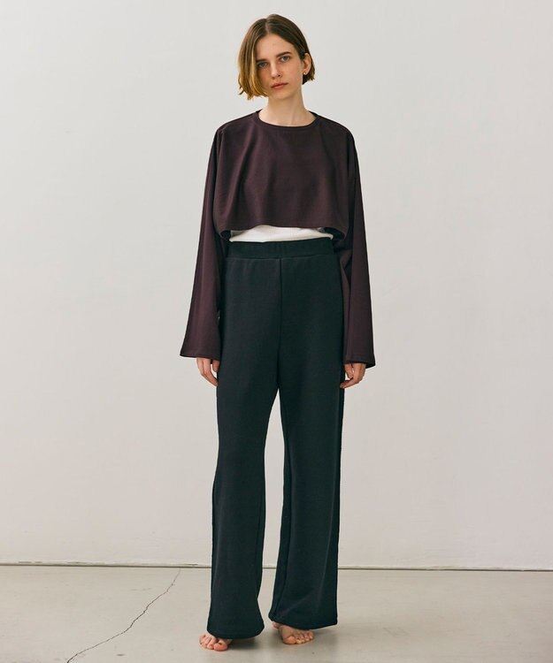 BEIGE， 【BEIGE,ecru/WEB限定・洗える】JERSEY STITCH / コットンクロップドトップス Bordeaux