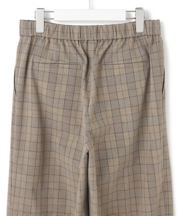 23区 L 【洗える】ドライ2WAYストレッチ チェック ワイド パンツ ブラウンチェック