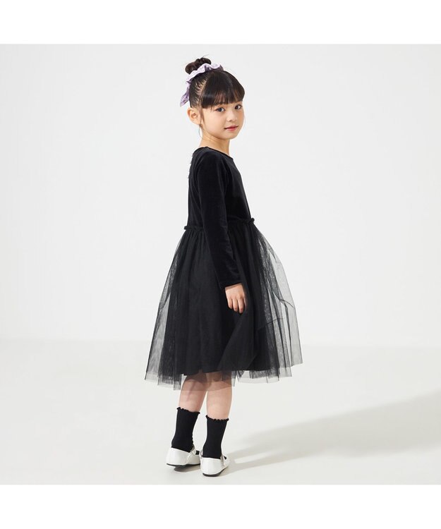 Chacott velour combi dress (kids) ブラック（ロベット）