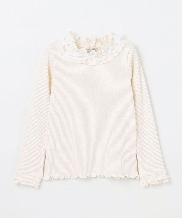 ANY KIDS 襟リボンカットソー エクリュ