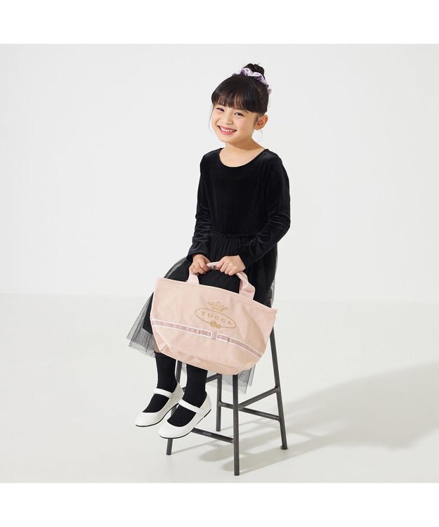 Chacott velour combi dress (kids) ブラック（ロベット）