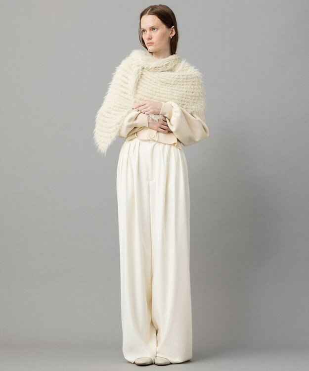 NAVE 【ReNAVE・洗える】4タックワイドパンツ アイボリー系