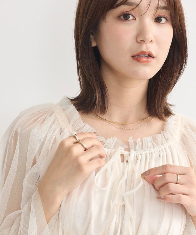 earth music&ecology チュールブラウス Ivory