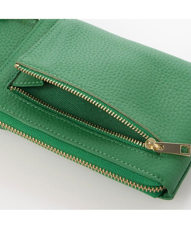 UNBILLION ペルケ perche / 牛革シュリンクタイプモバイルウォレットショルダー　旧8660 ライトグリーン