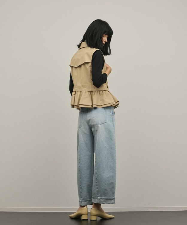 GRACE CONTINENTAL ペプラムトレンチベスト ベージュ