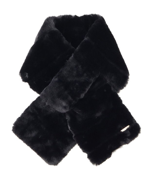 MOONBAT FURLA フェイクファーティアードマフラー ブラック