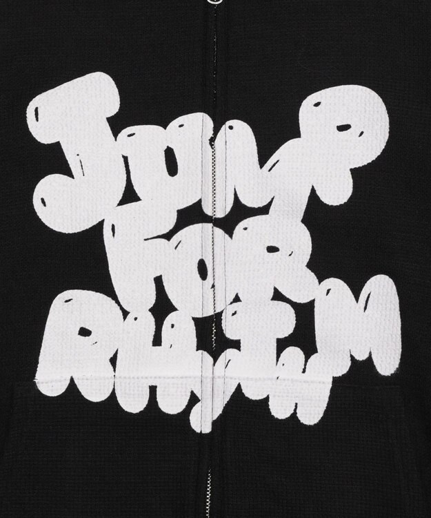 WEGO 【ユニセックス着用ITEM/MLサイズ展開】メッシュロゴジップパーカー ブラック