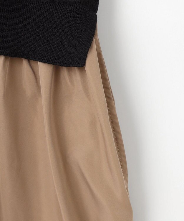 自由区 S 【洗える】タフタコンビ ワンピース ブラック×ブロンズ