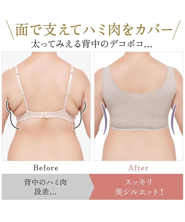 BRADELIS New York 【BRADELIS NewYork peace】綿混キャッチャーカップレースブラ25  ノンワイヤー 補正下着 補整 谷間メイク グレージュ