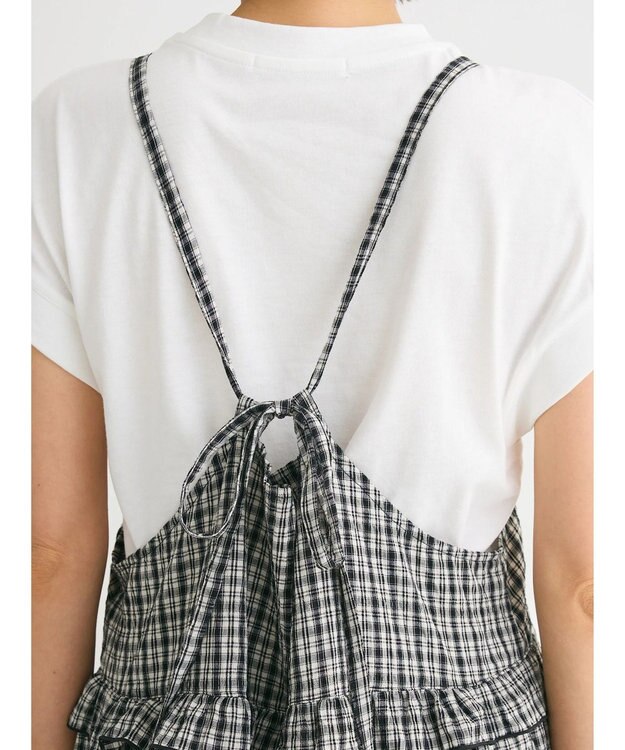 Green Parks ・Ｐｅｔｉｔ　Ｆｌｅｕｒ　チェックティアードキャミワンピ Off White