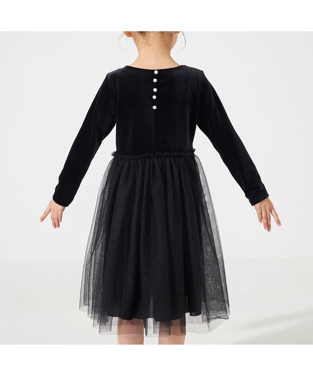 Chacott velour combi dress (kids) ブラック（ロベット）