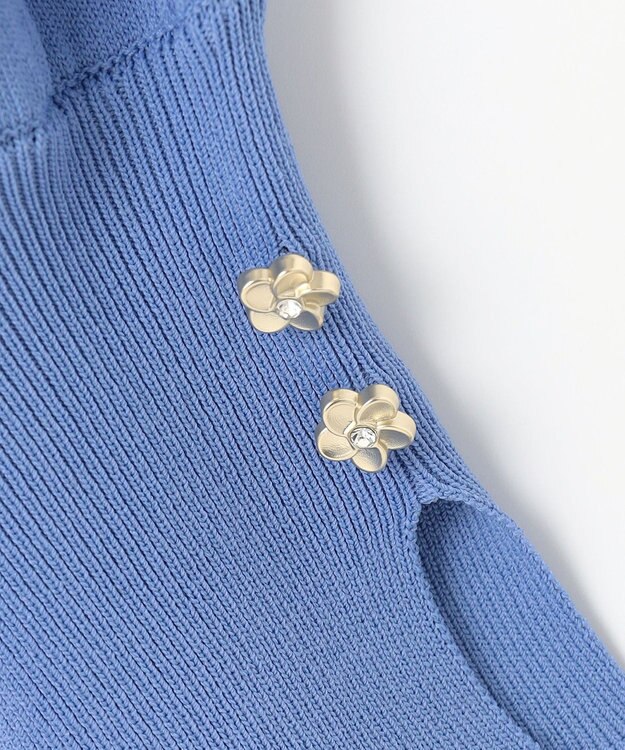 組曲 S フラワーメタルドルマン ニット ブルー系