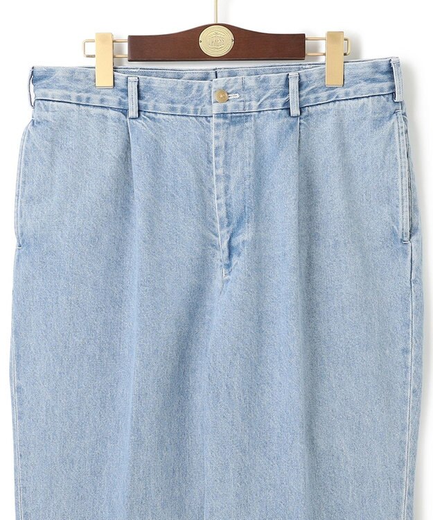 J.PRESS MEN 【J.PRESS ORIGINALS】SHIOTA DENIM Piped Stem１tuck  / Made in Japan サックスブルー系