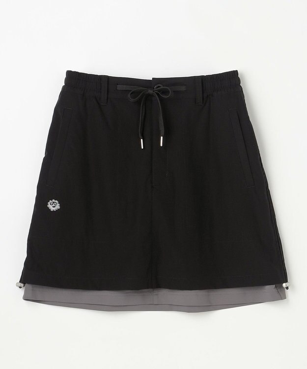 PW CIRCULUS 【蓄熱裏地】【WOMEN】バイカラースカート ゴルフウェア レディース ブラック系