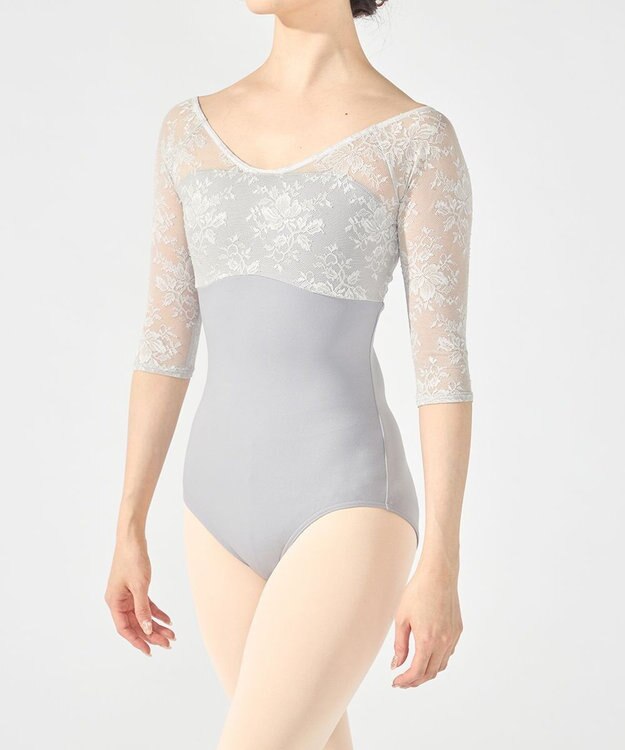 Chacott ６分袖レオタード グレー