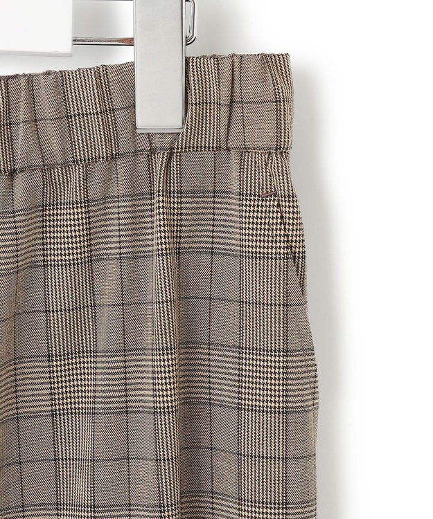 23区 L 【洗える】ドライ2WAYストレッチ チェック ワイド パンツ ブラウンチェック