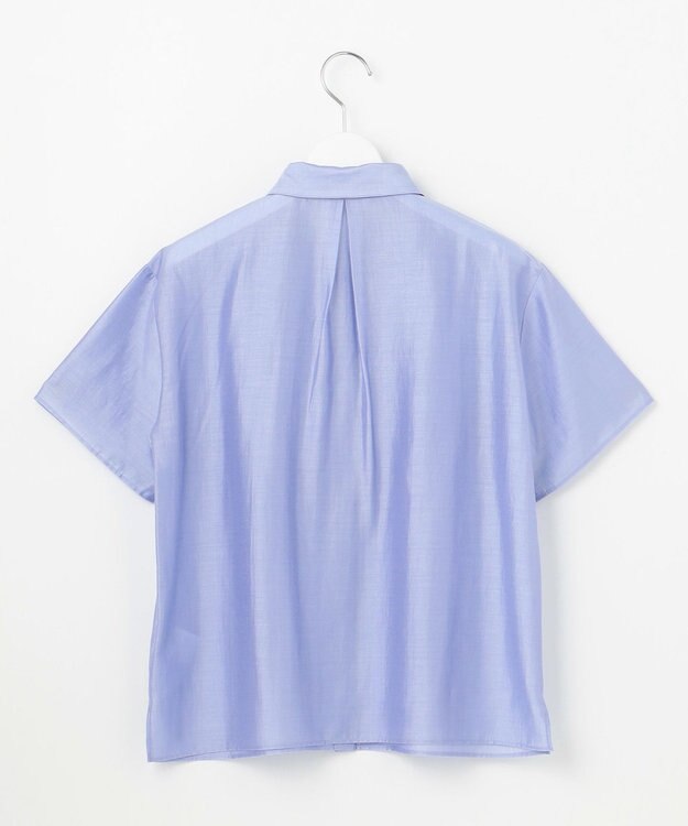 J.PRESS LADIES 【洗える】フリルジャージー ブラウスライク カットソー サックス系