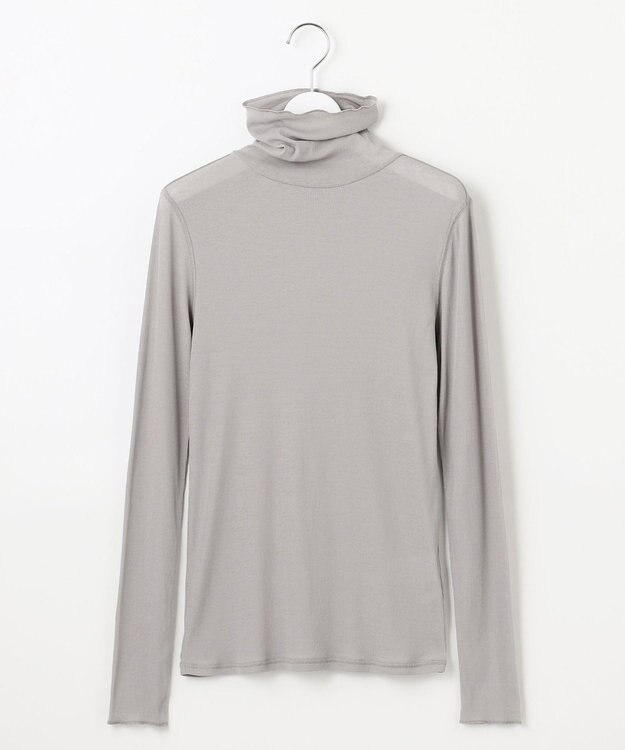 23区 【SLOW/一部店舗限定】新色追加！シアーリブロンTEE タートルネック カットソー ライトグレー系