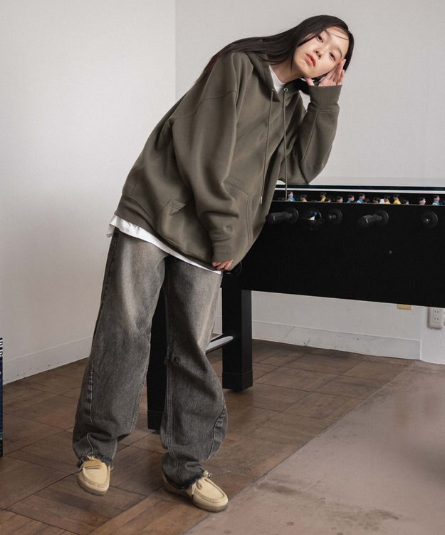 WEGO 【ユニセックス着用ITEM/MLXLサイズ展開/新色追加/裏起毛】スウェットプルパーカー カーキ