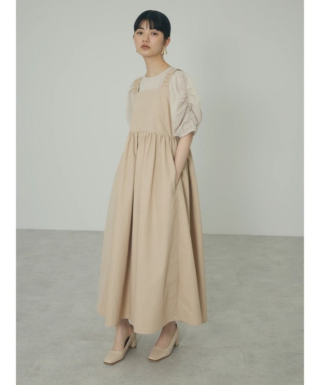 Green Parks ａ．肩ひもギャザーノースリワンピース Beige