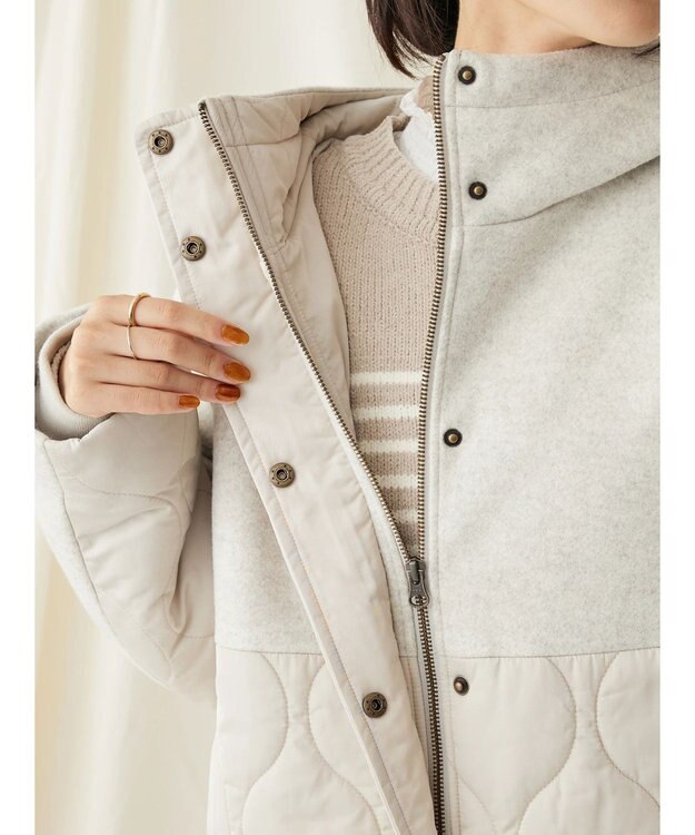 CRAFT STANDARD BOUTIQUE キルティング切替フードコート Beige