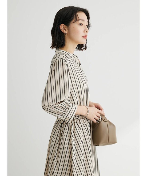 Green Parks ・ＥＬＥＮＣＡＲＥ　ＤＵＥ　ドビーストライプワンピ Beige