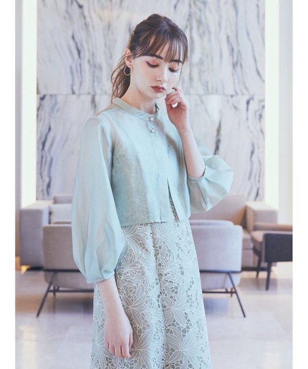 earth music&ecology ＳＥＴ２点　シアーブラウス＋レースキャミワンピース Mint