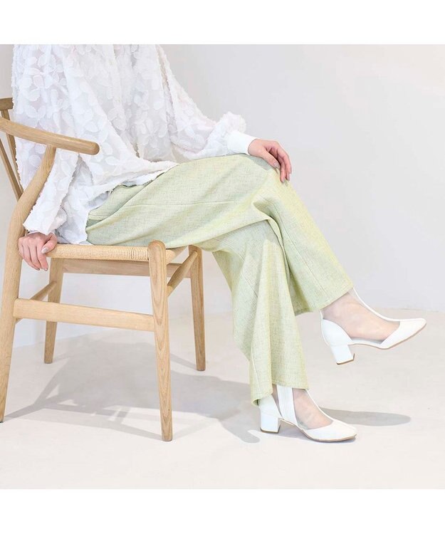 MODE ET JACOMO <noyau>ブロックヒールチュールブーツ ホワイト