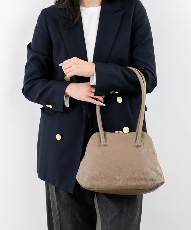 blancle シュリンクレザー 舟形ボストン トープ