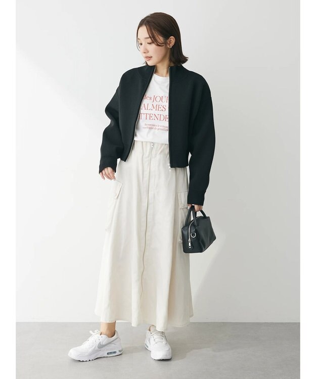 Green Parks ・ＥＬＥＮＣＡＲＥ　ＤＵＥ　ハイネックＺＩＰカーディガン Black