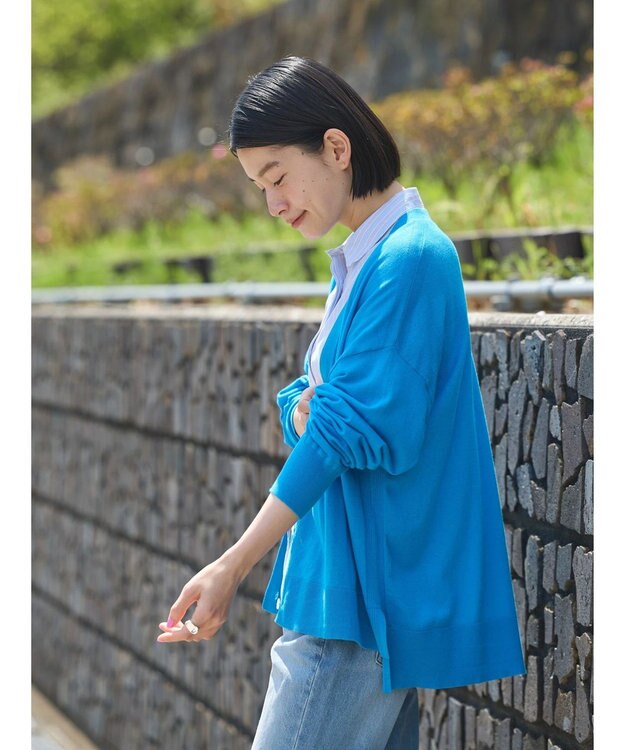 AMERICAN HOLIC ＵＶカットＶネックニットカーディガン Blue