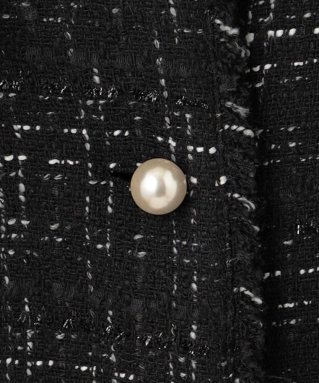 Feroux 【洗える】ラメツイード ジレ ブラック系1