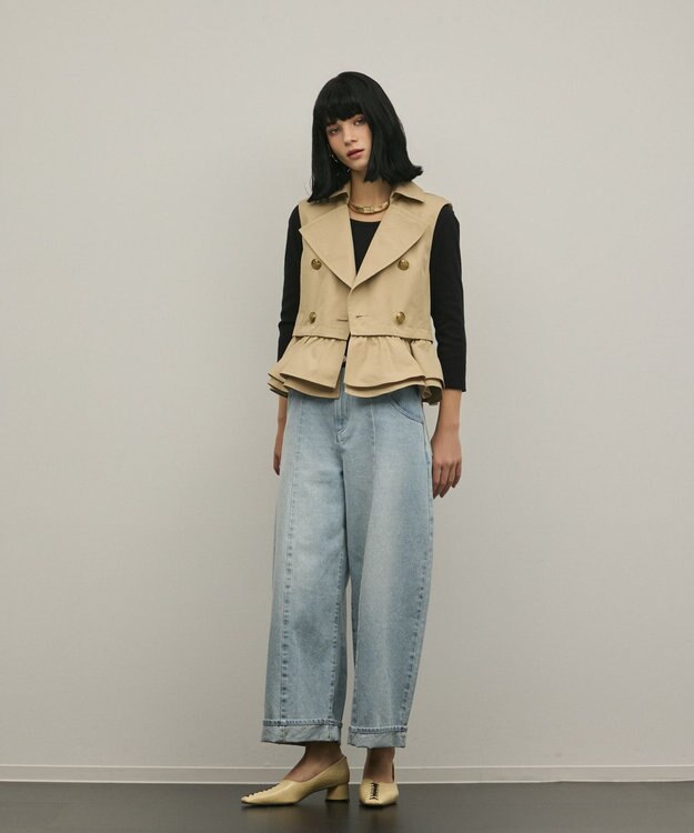 GRACE CONTINENTAL ペプラムトレンチベスト ベージュ