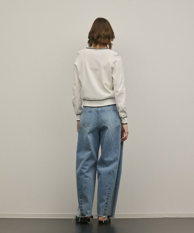 GRACE CONTINENTAL フラワープリントニットカーディガン ホワイト