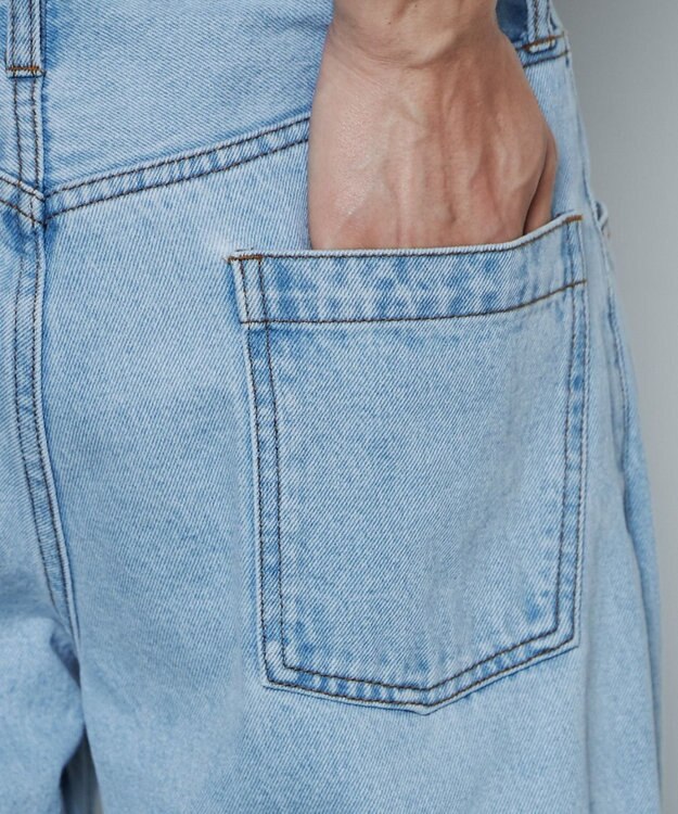 WEGO ルーズフィットフレアパンツ デニム淡色