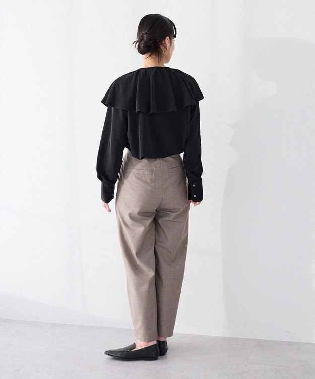 CRAFT STANDARD BOUTIQUE ＜セレモニー＞フロントタックカーブパンツ Beige Mixture