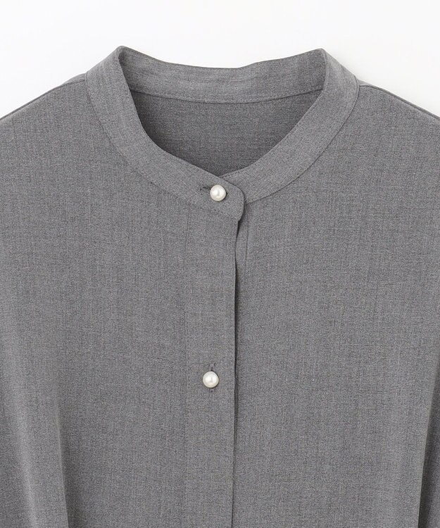 ANY 【洗濯機可能/ストレッチ】ウールライク前開きワンピース グレー