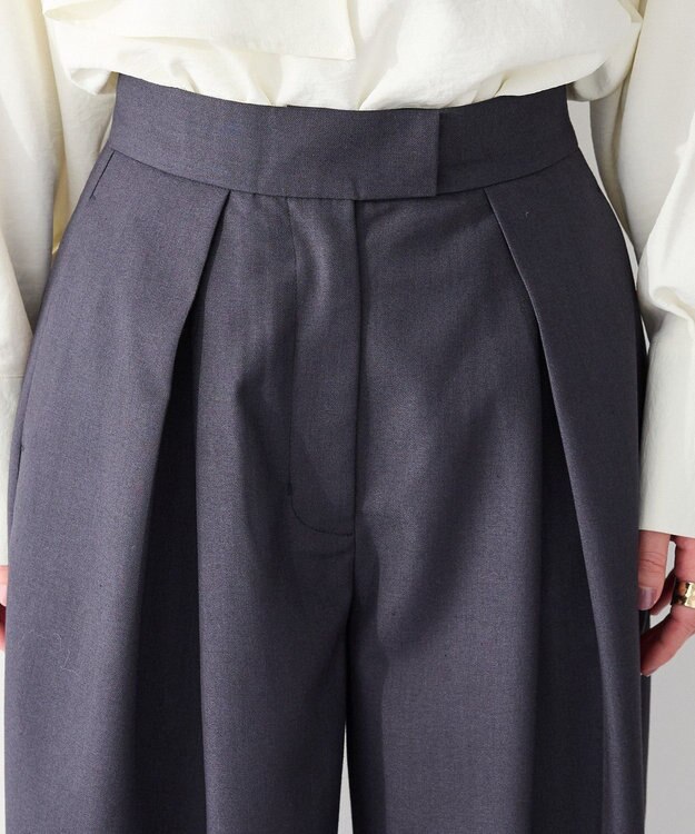 CRAFT STANDARD BOUTIQUE ＜セレモニー＞フロントタックカーブパンツ Gray