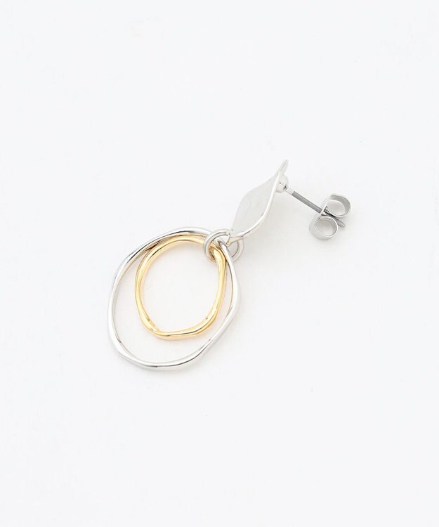 ANY 【WEB限定】ミックスメタルリングピアス(両耳用) ライトゴールド