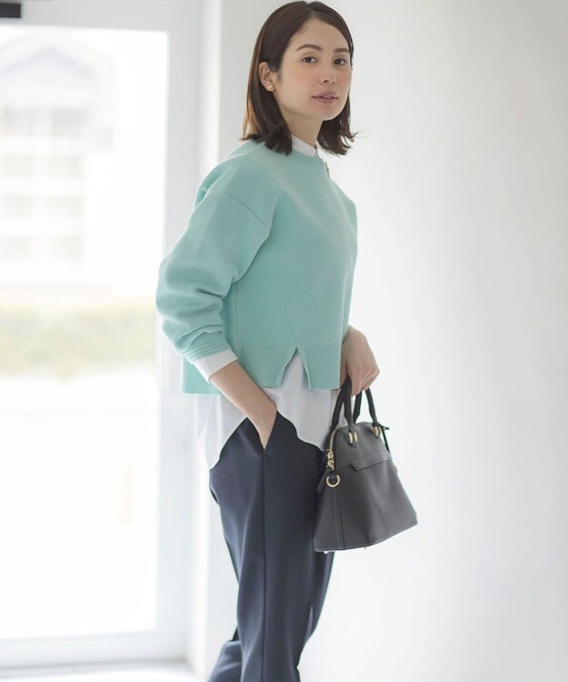 組曲 スウェットライクニットプルオーバー ミント系