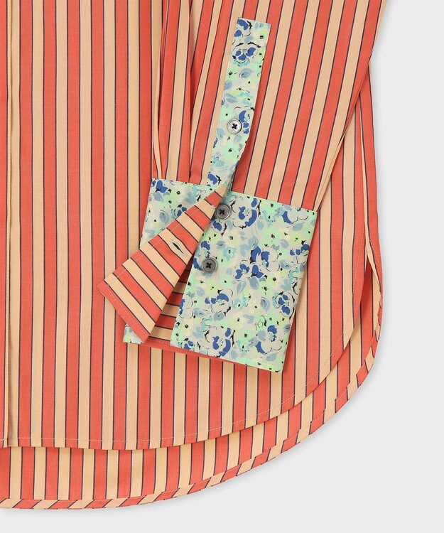 Paul Smith Garden Floral スタンドカラー 長袖シャツ オレンジ