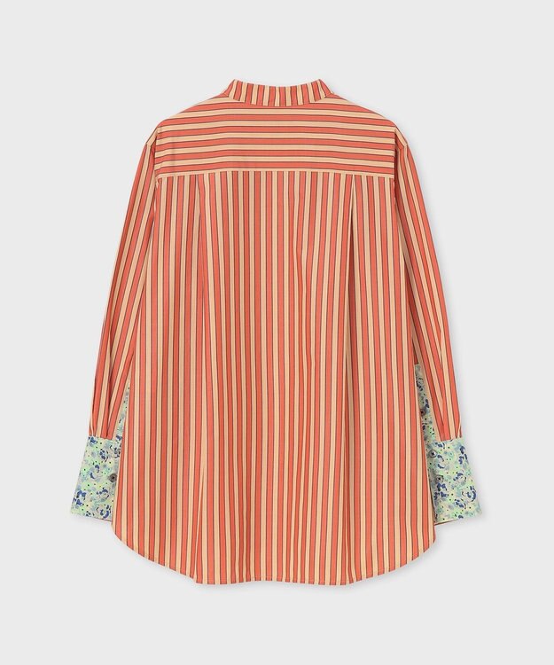 Paul Smith Garden Floral スタンドカラー 長袖シャツ オレンジ