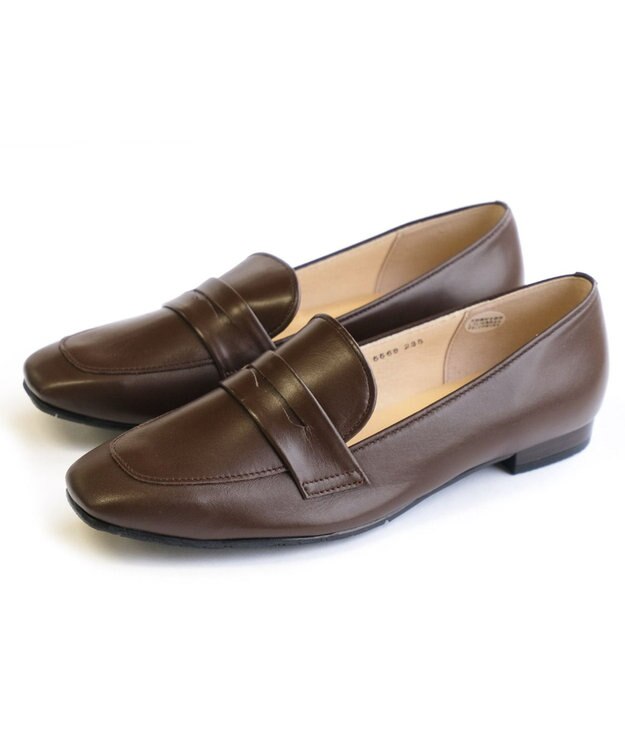 Pointer 日本製 本革シンプルローファー ブラウン